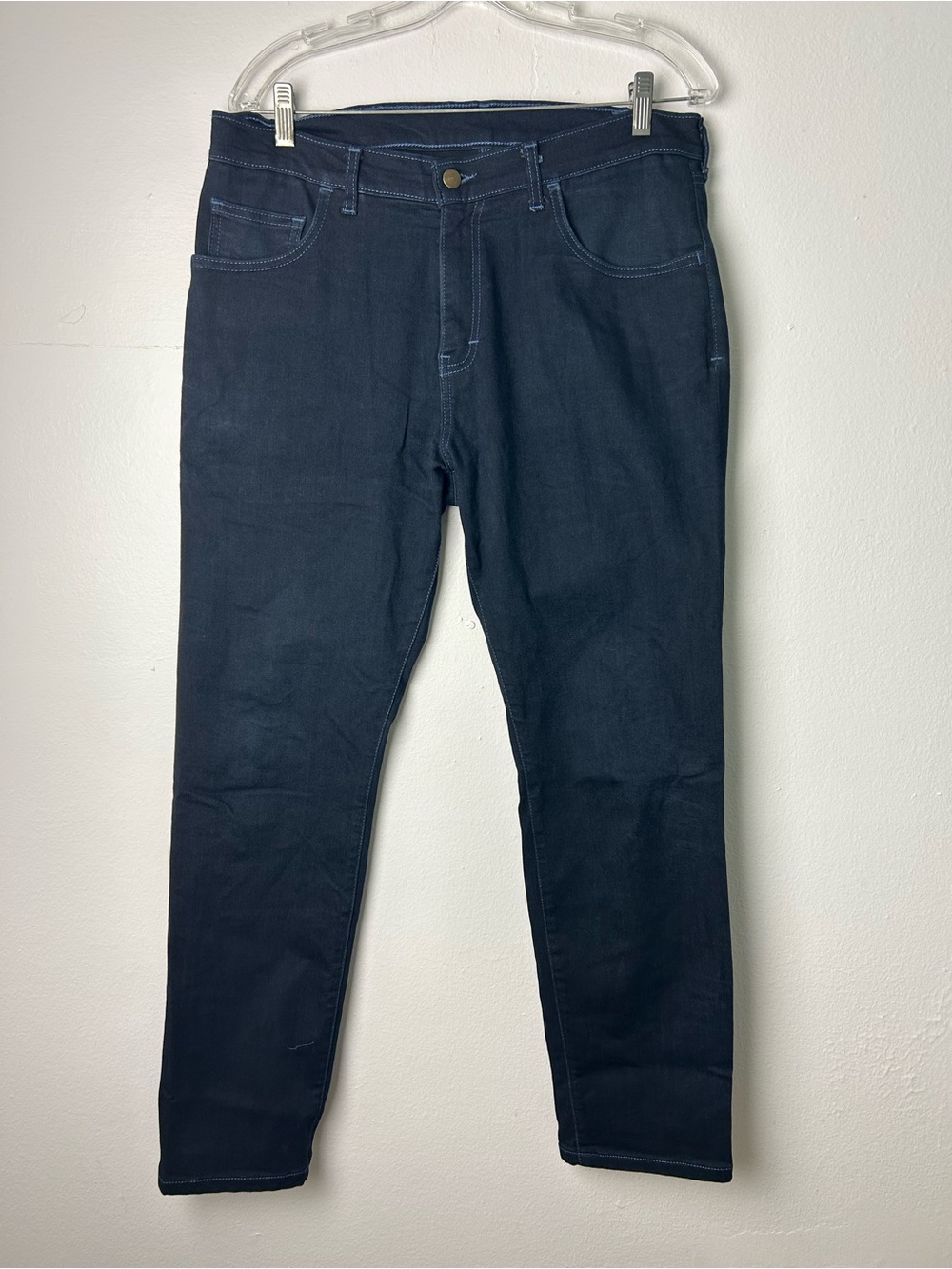 Blue Delta Men’s Custom Jeans Pants Size 34X29 Dark Blue Straight Old Money